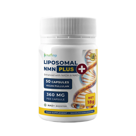 Nutriop Longevity® Max Strength LIPOSOMAL NMN PLUS +, Enhanced with NADH & NAD+ - 360mg High-Potency Capsules (50 Count) - 18g