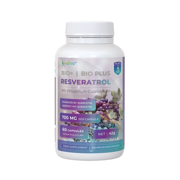 Nutriop® Resveratrol + Quercetin 700mg - Foundational SIRT1 Longevity Stack (60 Capsules)