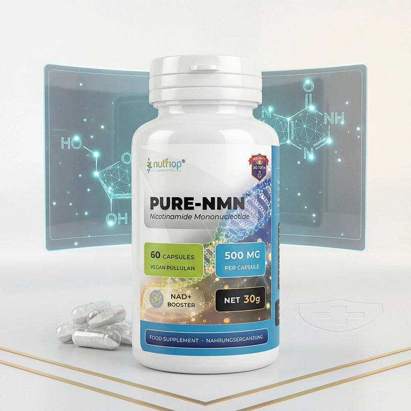 Nutriop Longevity® Pure-NMN Nicotinamide Mononucleotide Extreme Potency 500mg Capsules (x60) - 30 Grams