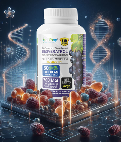 Image of Resveratrol Bio-Enhanced Nutriop Longevity® cu quercetină pură - 700 mg capsule (x60)