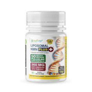 Nutriop Longevity® Max Strength LIPOSOMAL NMN PLUS +, amélioré avec NADH et NAD+ - 360 mg de capsules haute puissance (50 unités) - 18 g