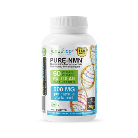Image of Nutriop Longevity® Pure-NMN Nicotinamida Mononucleotídeo Potência Extrema Cápsulas de 500mg (x60) - 30 Gramas
