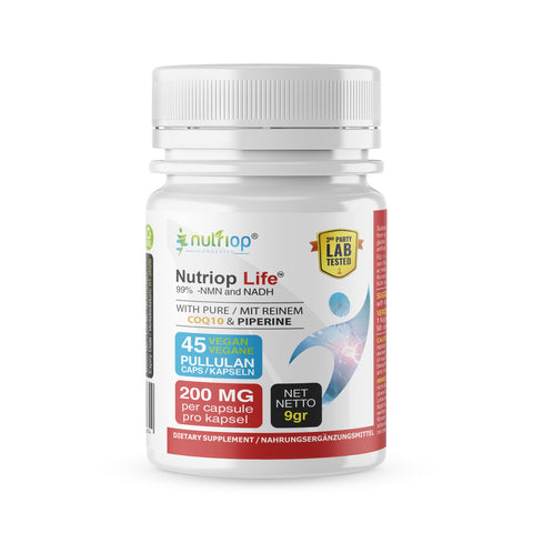Image of Bio-Enhanced Nutriop Longevity® Life com NADH, NMN e CQ10 - Extra Forte - 45 cápsulas