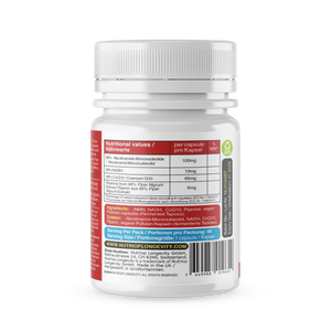 Nutriop® Life Bio-Enhanced con NADH, PQQ y CQ10- Extra Fuerte - 45 cápsulas