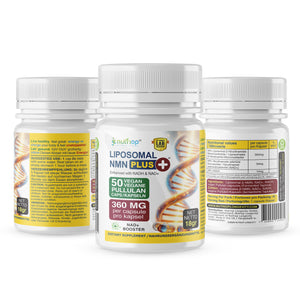 Nutriop Longevity® Max Strength LIPOSOMAL NMN PLUS +, Ενισχυμένο με NADH & NAD+ - 360mg Κάψουλες υψηλής ισχύος (50 Αριθμός) - 18g