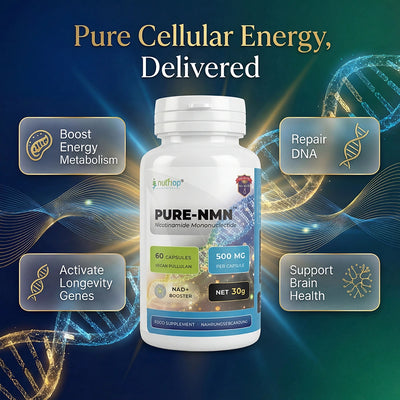 Nutriop Longevity® Pure-NMN Nicotinamide Mononucleotide Extreme Potency 500mg Capsules (x60) - 30 Grams