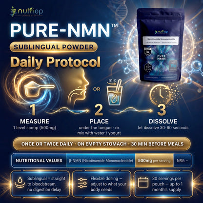 Nutriop® Pure NMN Sublingual Powder - Direct NAD+ Precursor (15g)