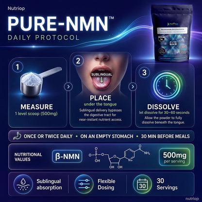 Nutriop® Pure NMN Sublingual Powder - Direct NAD+ Precursor (15g)