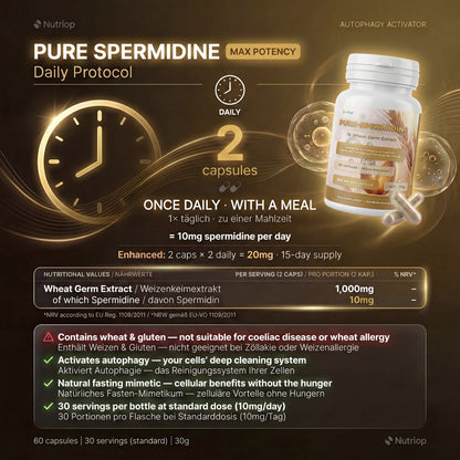 Nutriop® Pure Spermidine 10mg — Advanced Autophagy Activator (60 Capsules)