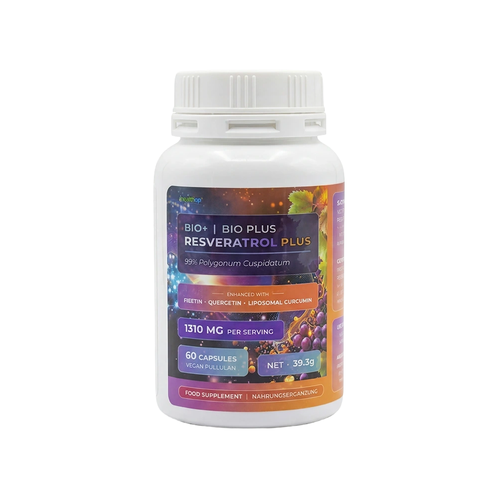 Bio-Enhanced Nutriop Longevity® Resveratrol PLUS with Pure Quercetin, Fisetin, Curcumin and Piperine - 1310mg per serving (x30)