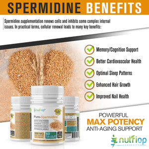 Nutriop® Pure Spermidin – maximale Wirksamkeit – 10 mg – 30 Portionen