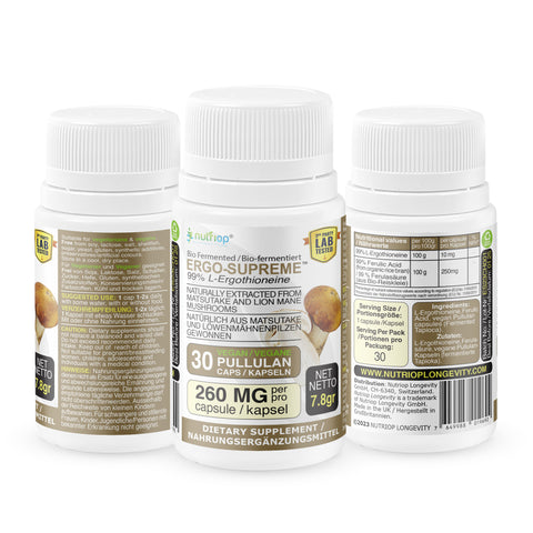Image of Bio fermentiertes Nutriop Longevity® ERGO-SUPREME – 10 mg pro Portion – 30 Portionen
