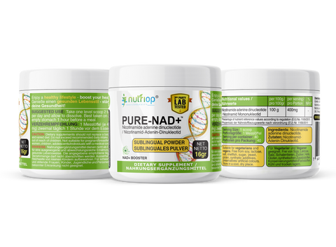 Nutriop Longevity® PURE-NAD+, Nicotinamide Adenine Dinucleotide - Extreme Potency sublingual powder -16 grams