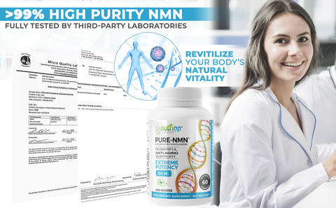 Image of Nutriop Longevity® Pure-NMN Nikotinamid Mononukleotid Extreme Potency 500 mg kapslar (x60) - 30 gram